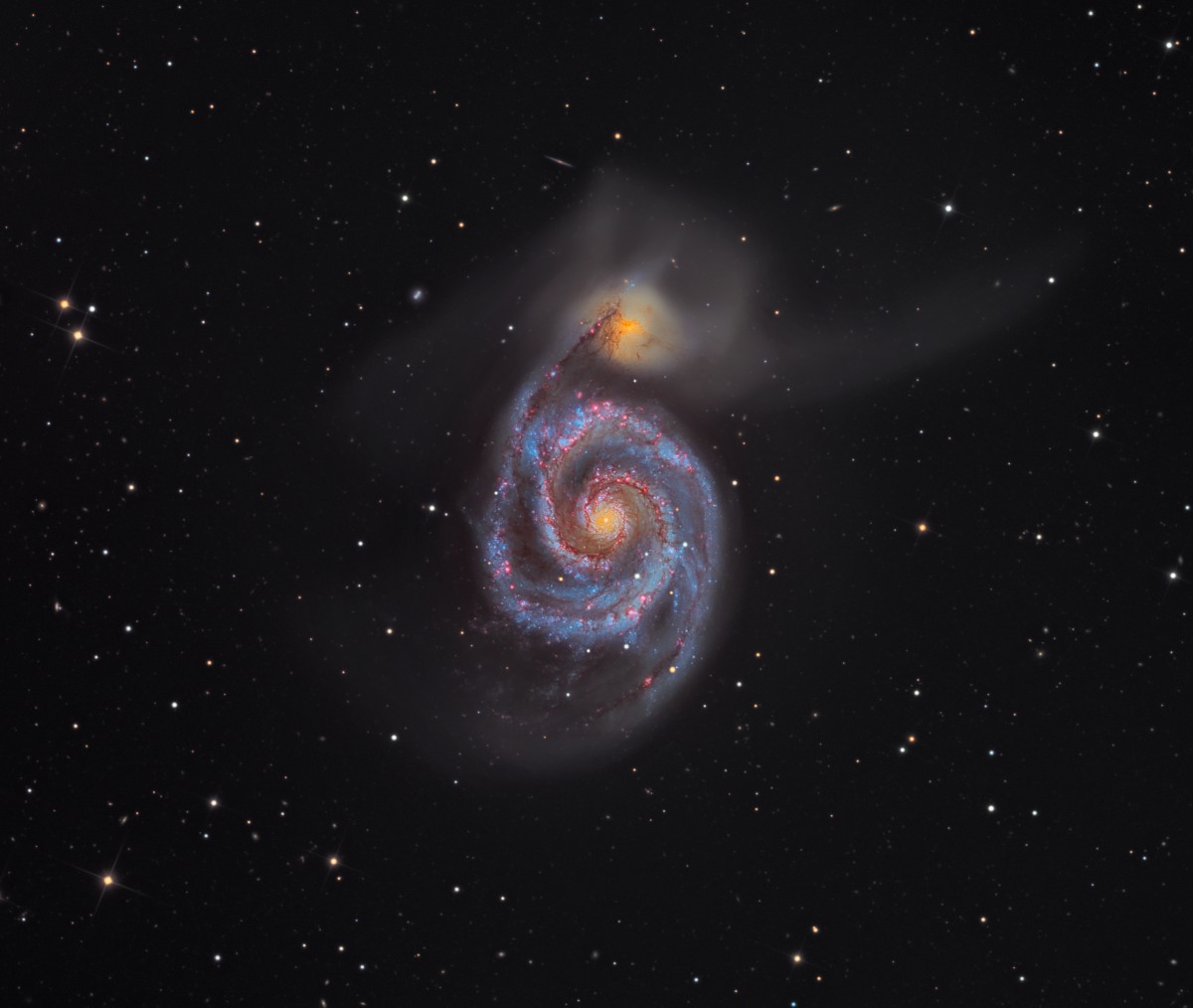 Martin Pugh's image of the Whirlpool Galaxy, M51.