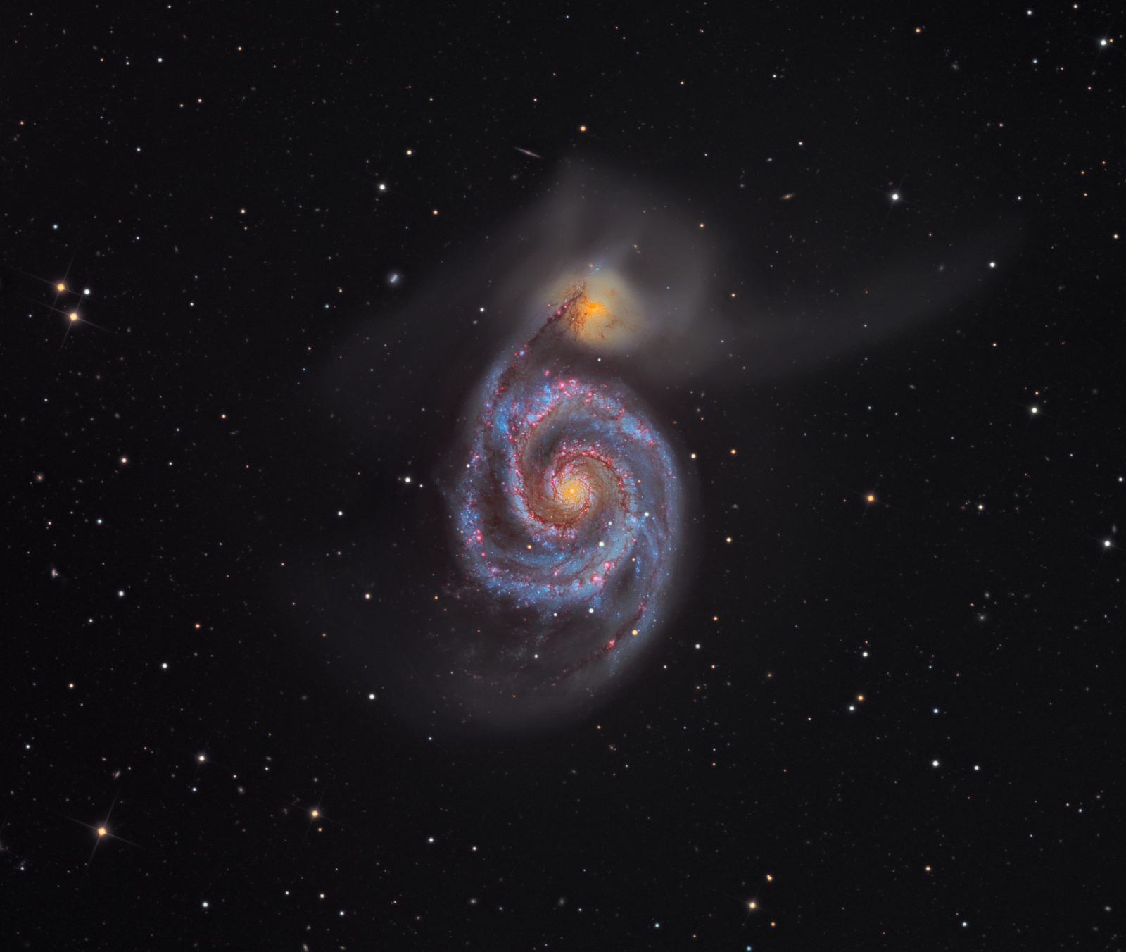Martin Pugh's image of the Whirlpool Galaxy, M51.