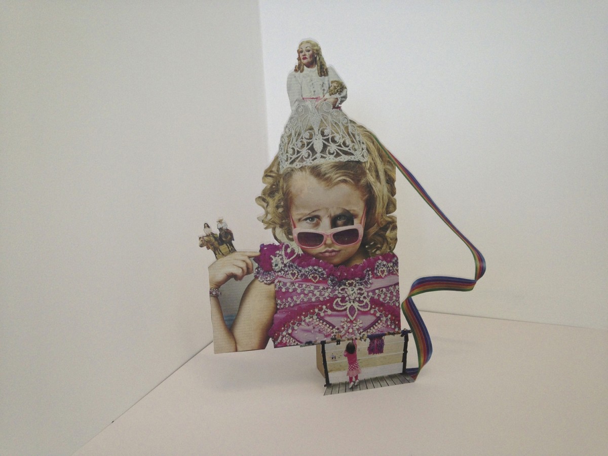 Sarah Tulloch, Honey Boo Boo with Rebecca Front's Eyes, The Times, 28th May 2013, Collage, 47cm x 33cm.