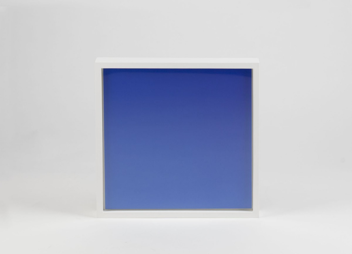 Blue square, frame, white background