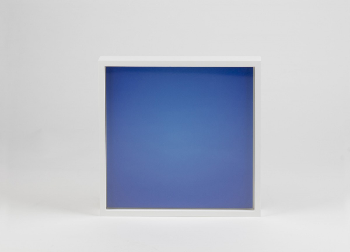 Blue square, frame, white background