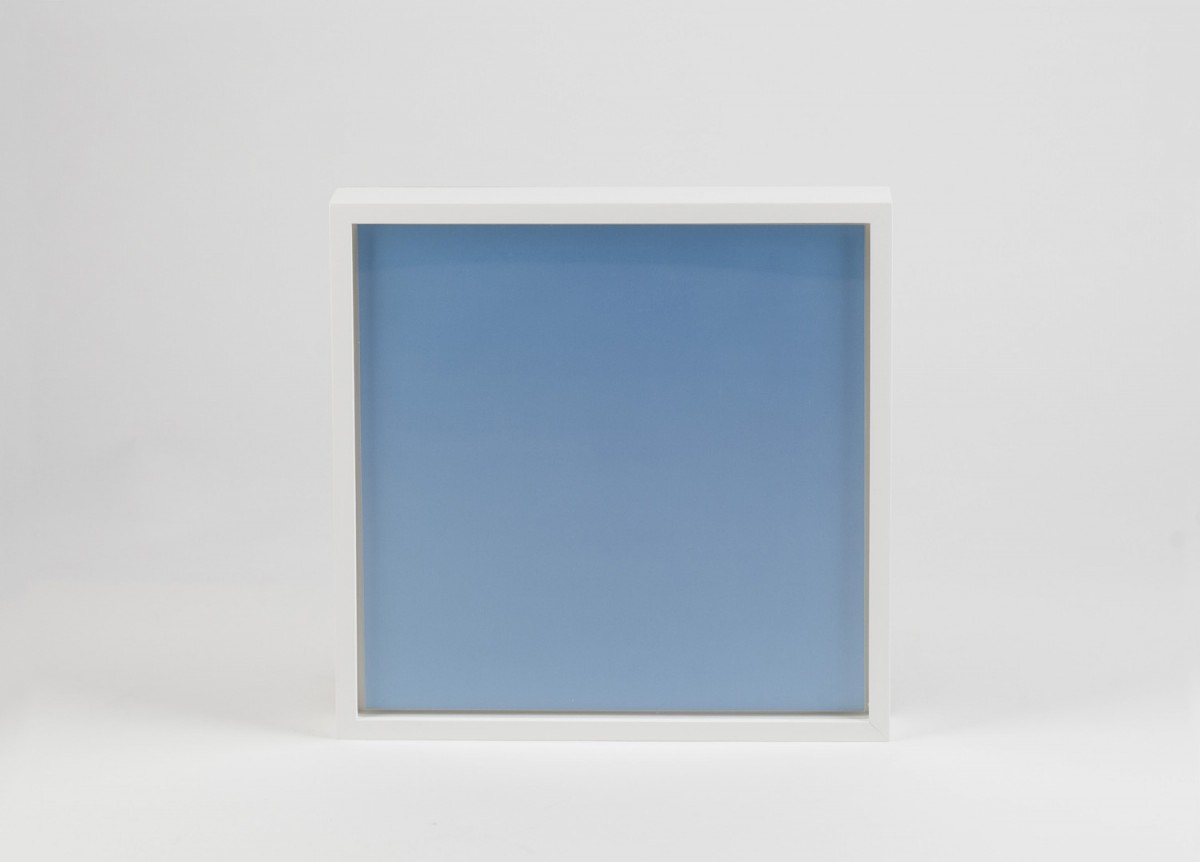 Blue square, frame, white background