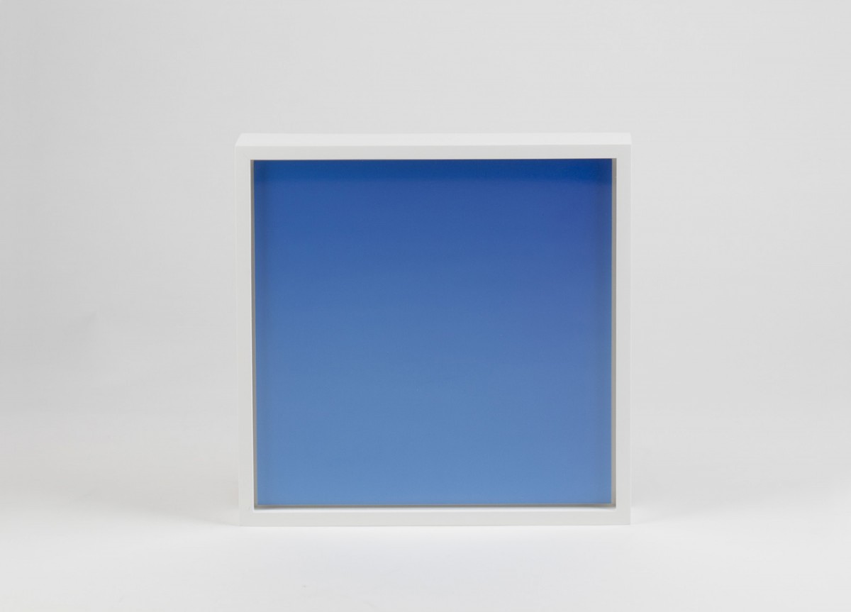Blue square, frame, white background