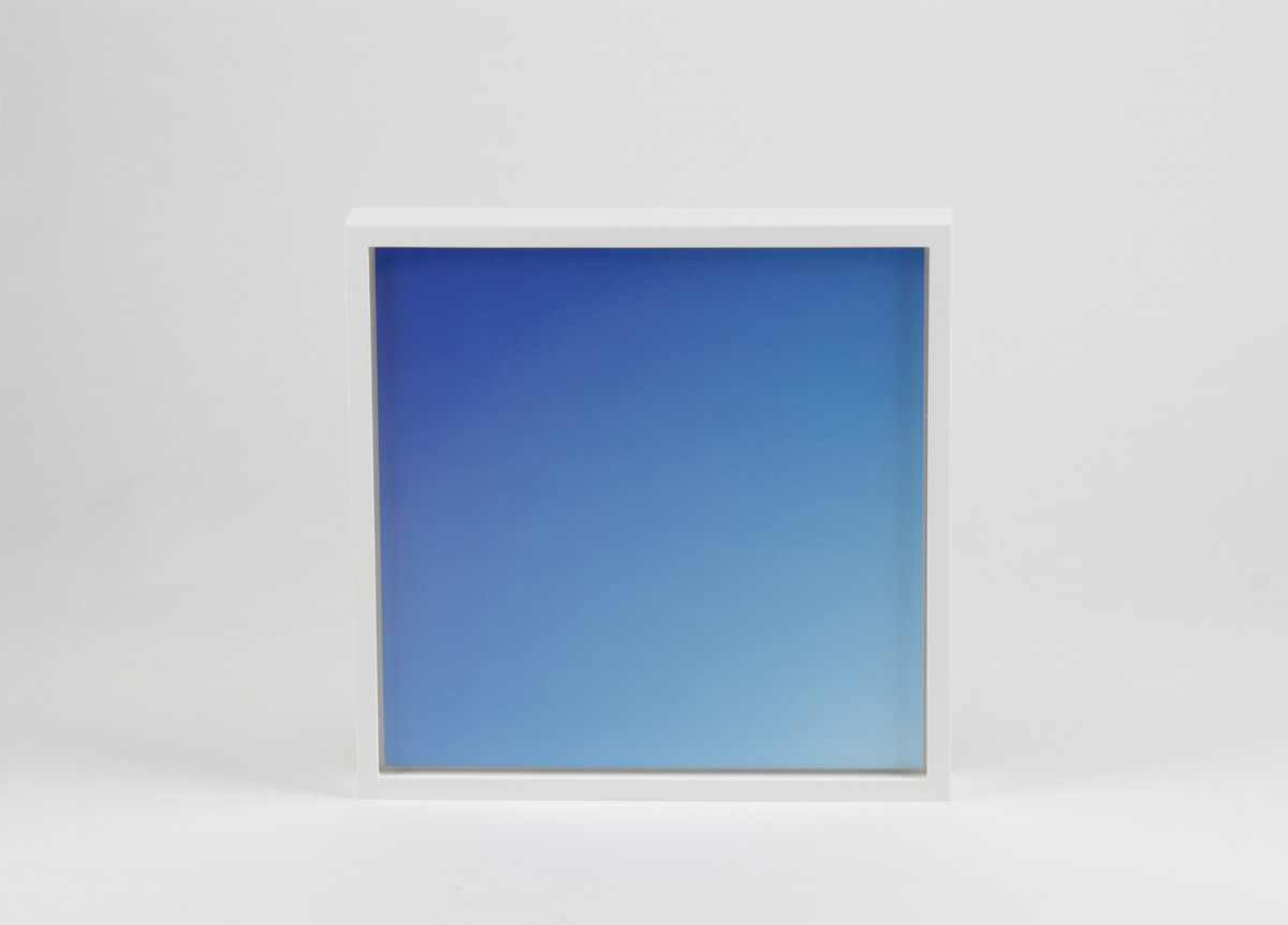 Blue square, frame, white background
