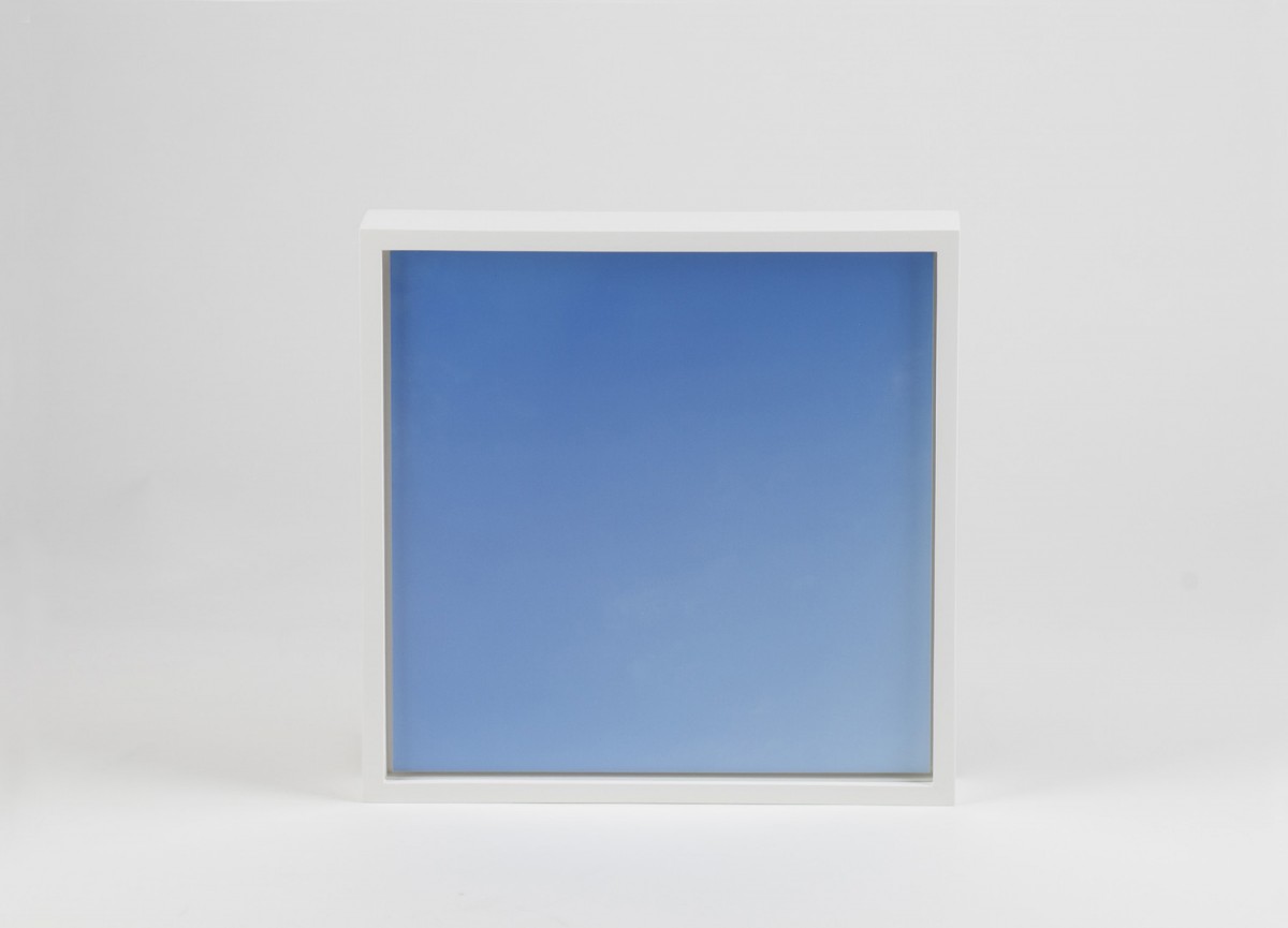 Blue square, frame, white background
