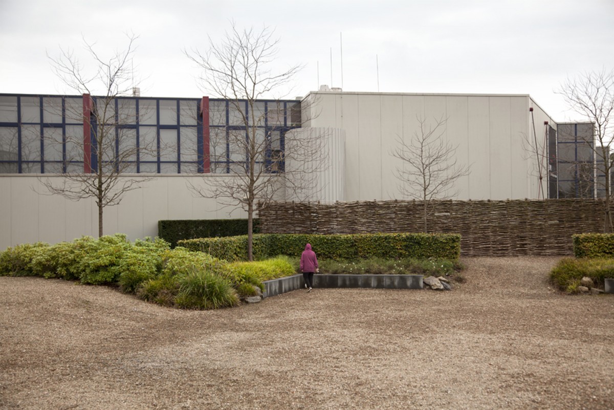 building, driveway figure, trees