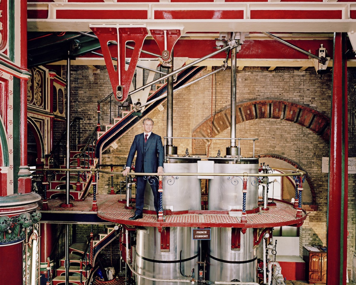 'Hugh Bonneville. Actor and WaterAid Ambassador, Crossness Pumping Station'. Thomas Ball / WaterAid.